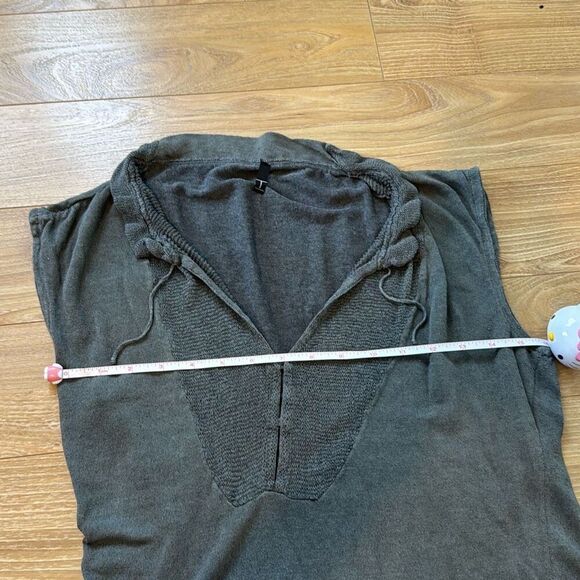 Tahari Linen Blend Gray Top Size Medium - Picture 4 of 8